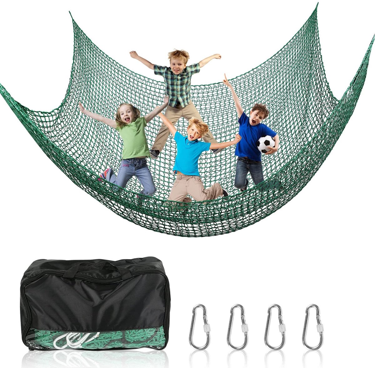 Omgoods - Klimnet voor Kinderen - Veiligheidsnet voor Klimframe - 2x3M - Groen
