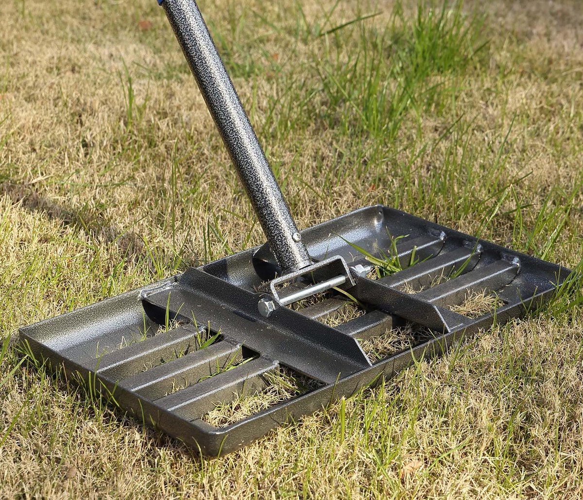 Omgoods - Heavy Duty Gazon Nivelleerhark met Verstelbare Handgreep 173 cm