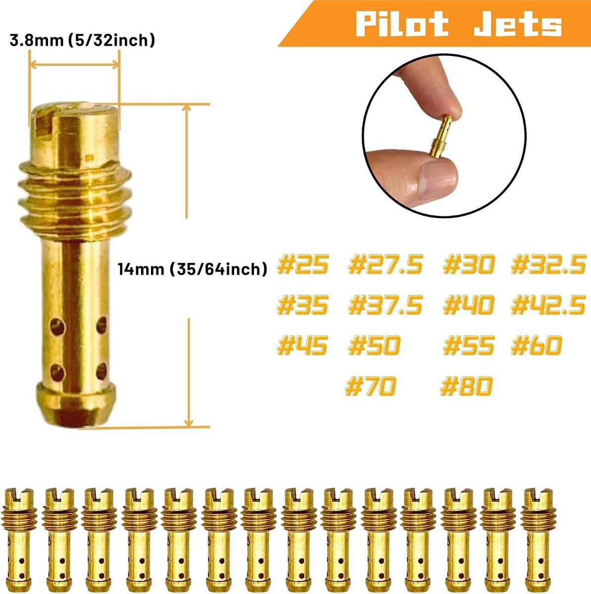 Jet en Pilot Slow Jet Kit voor Mikuni Carburateurs Grote Hex Vm4/042