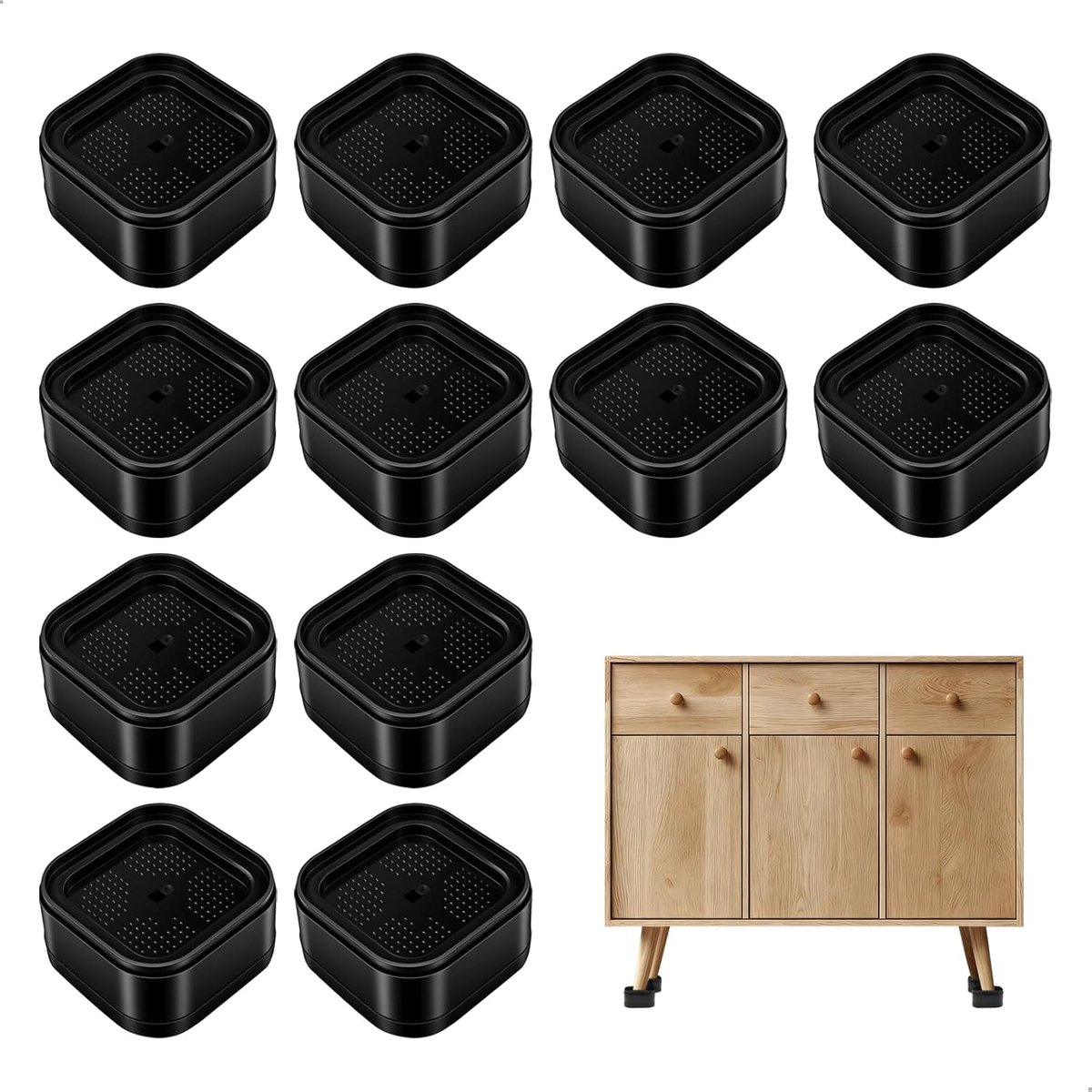 12 stuks meubelverhogers Stapelbare tafelverhogers, 3,5 cm
