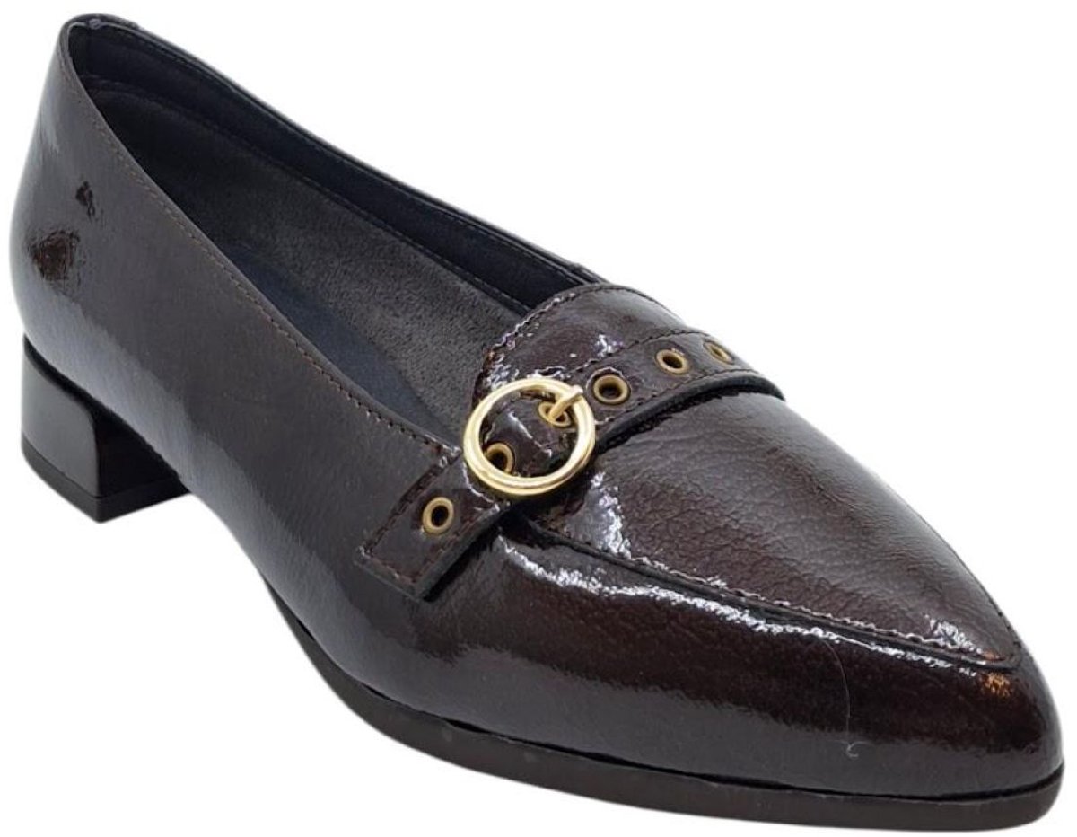 Pitillos 11670 marron mocassin in lakleer met spitse leest