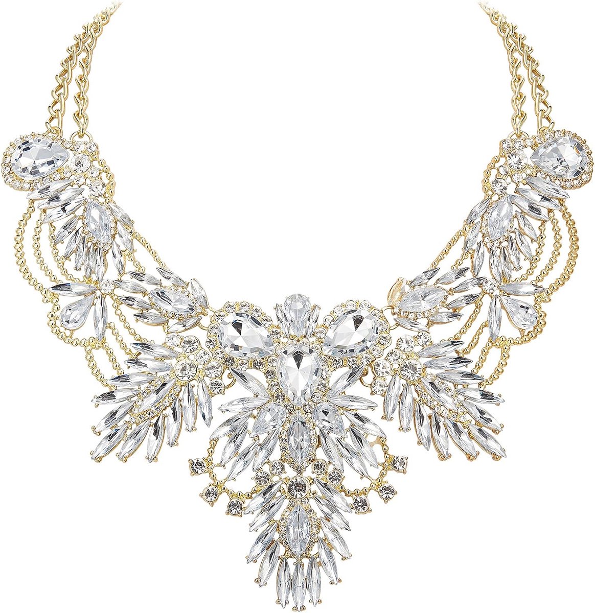 Faith Chunky Statement kraag halsketting voor dames strass kristal