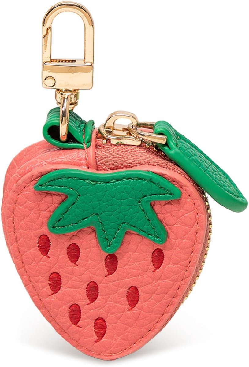 fruit-sleutelhanger met ritssluiting, PU-lederen mini-portemonnee