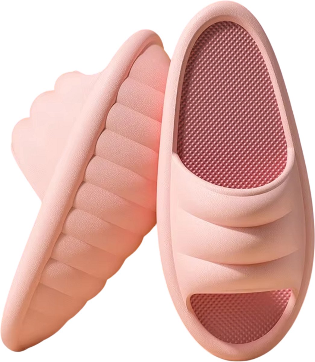 Comfortabele Dames Slippers – Massage Glij Sandalen met Dikke Zool, EVA Instappers, Antislip Slippers voor Voetcomfort - Roze