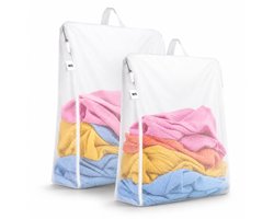 BOTC Waszakken - Wasnetten met handvat - 1 Set van 2 - 40x50cm - Bescherm je Wasgoed en Wasmachine - Wit