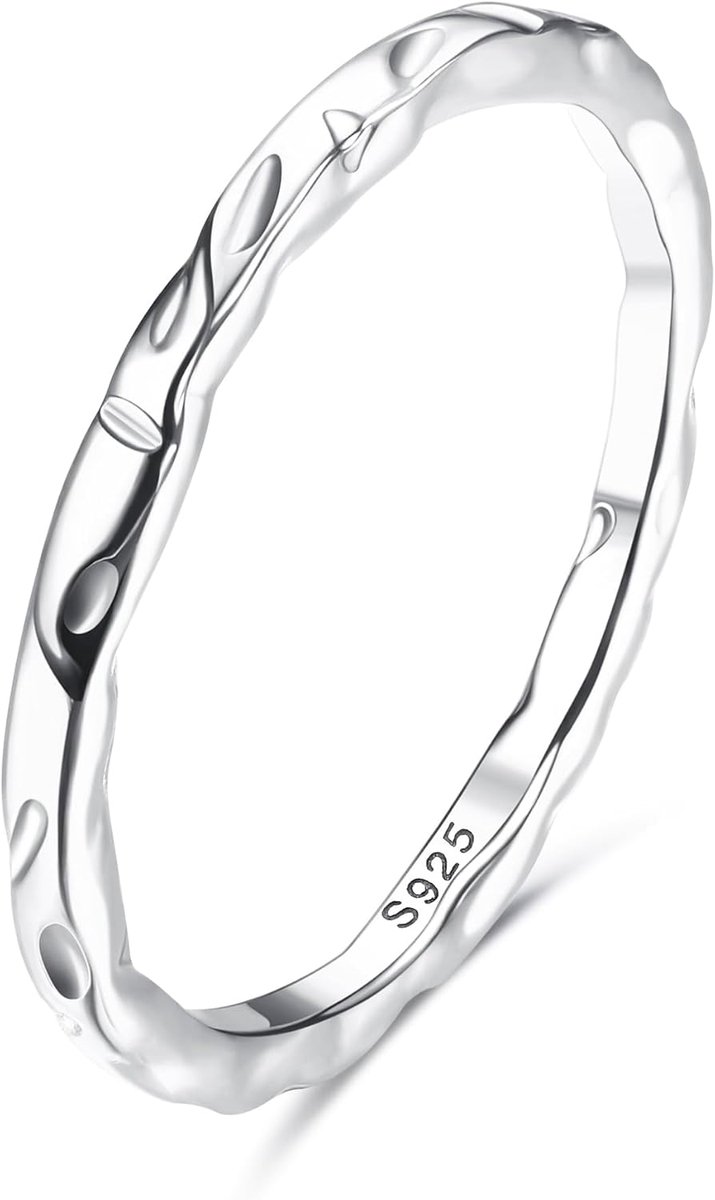 925 sterling zilveren ring voor dames meisjes gehamerde bandringen