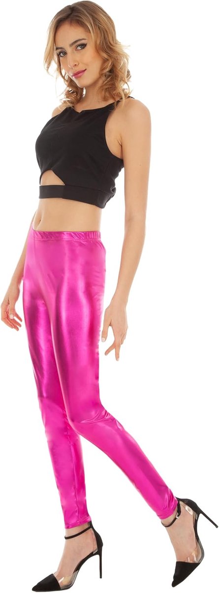 Glanzende legging voor dames, hoge taille, festival en carnaval Jaren