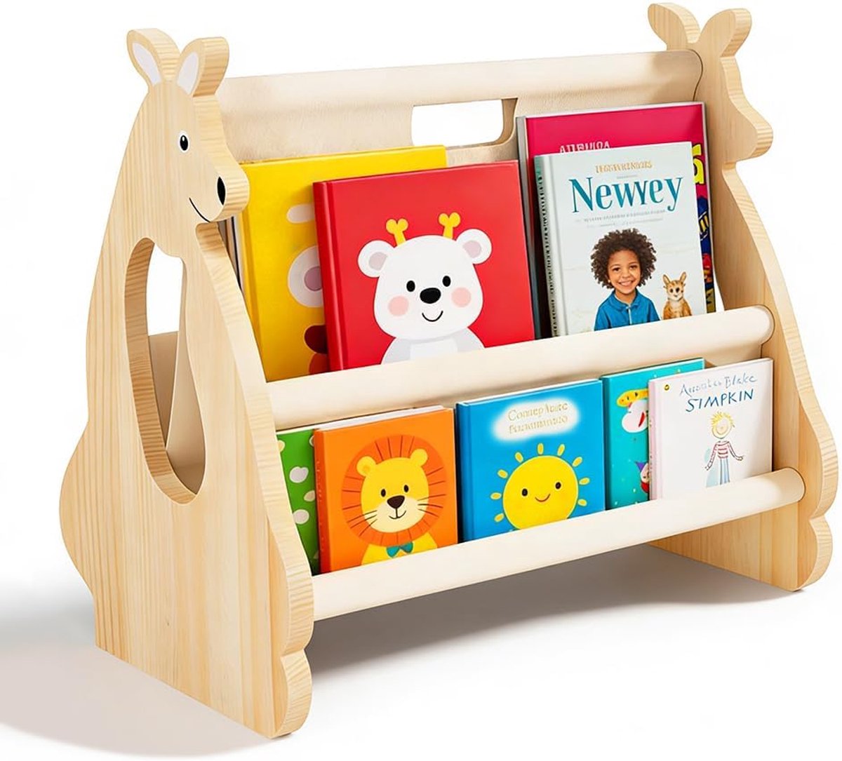 Kinderboekenkast van hout, boekenrek voor kinderen, boekenorganizer