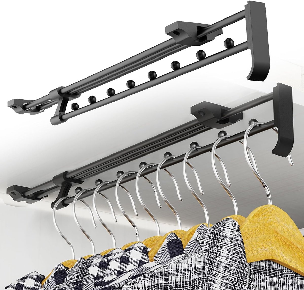 kledingstang, 2 stuks, kledingstang verstelbaar 25-45 cm, bespaart