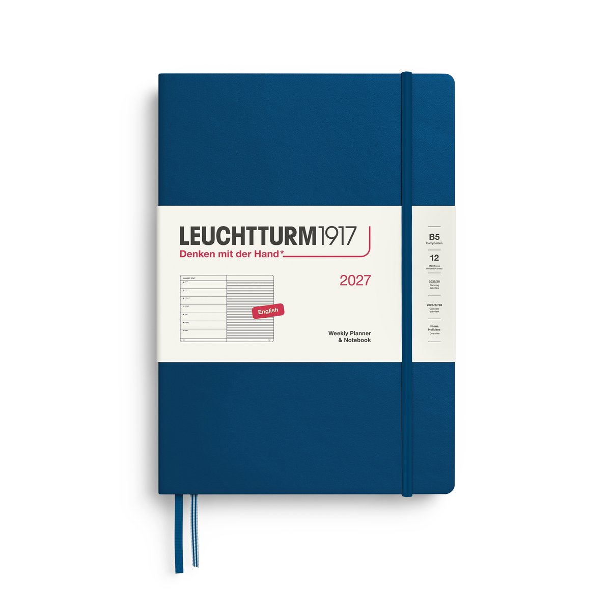 Leuchtturm1917 - 2027 - Weekly Planner & Notebook - B5 Composition 18x25cm - indigo - hardcover
