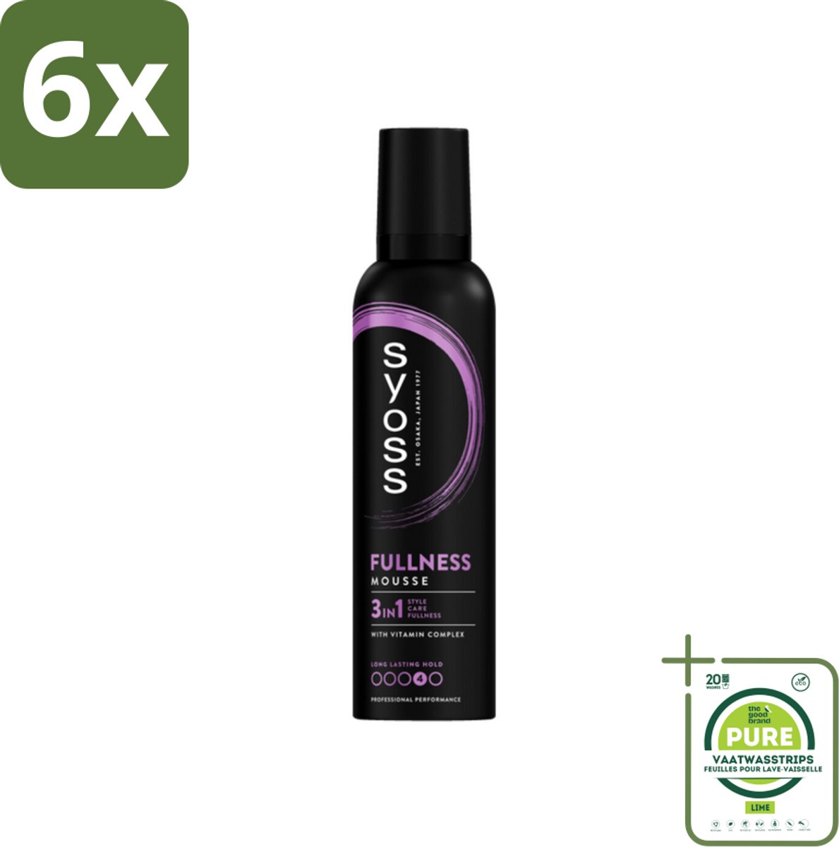 Syoss - Fullness - Haarmousse - Lichtgewicht Volume - 250 ml - Voordeelverpakking - 6 stuks - Haarvolume - Volumineus haar