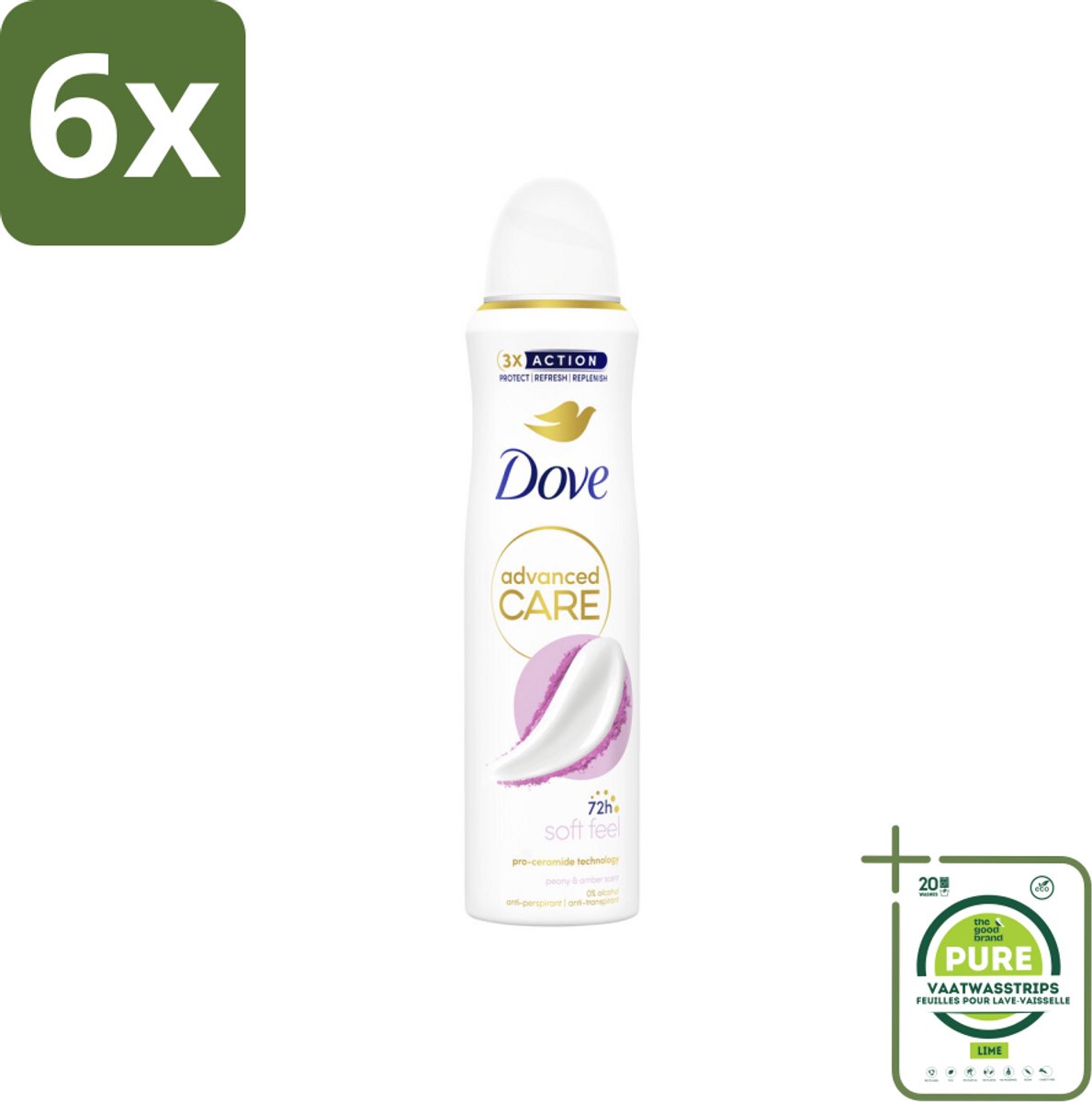Dove Deodorant Spray - Soft Feel - 150 ml - Voordeelverpakking - 6 stuks - Dove deodorant - Antitranspirant