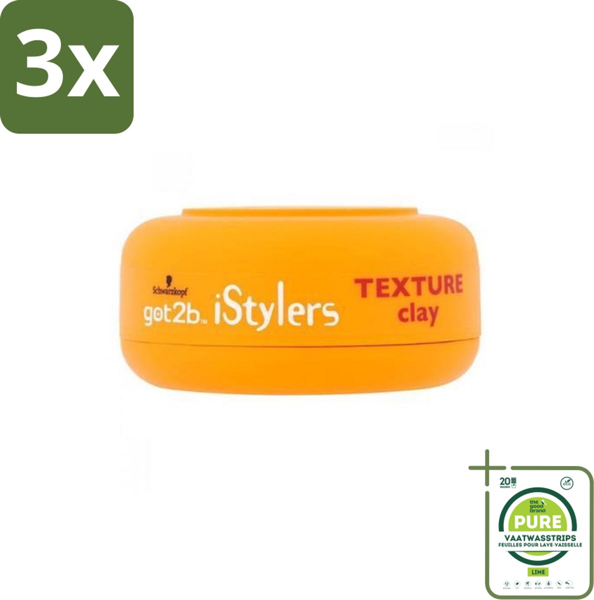 3 x Got2B - Styling Clay - I-Styler - 75 ml - Grootverpakking - Matte Haar - Styling Clay - Haar Textuur - Hold Haar - Natuurlijke Look