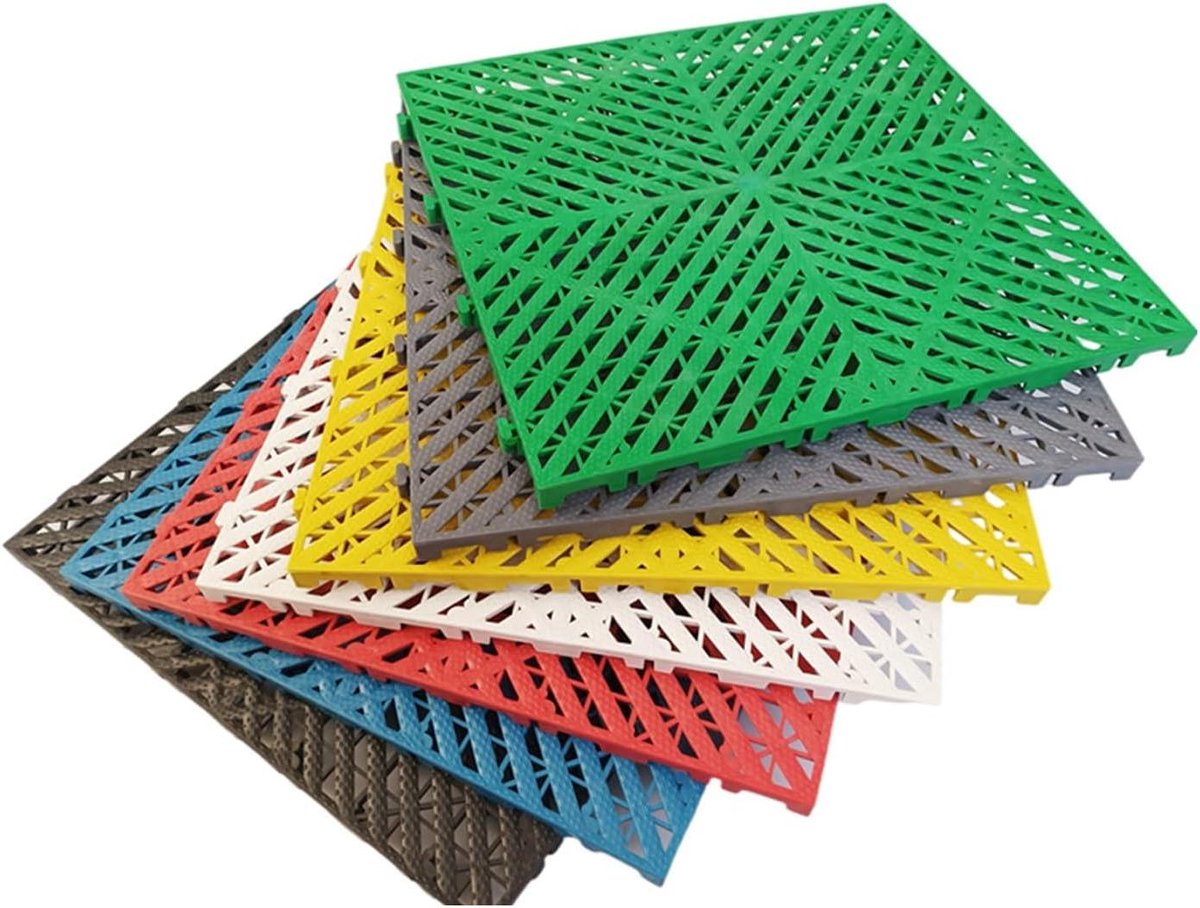 Modulaire Vloertegels - Drainagematten Garagevloer - Veilige Vloer Creëren - In elkaar grijpend Ontwerp - 40x40x3CM - Groen
