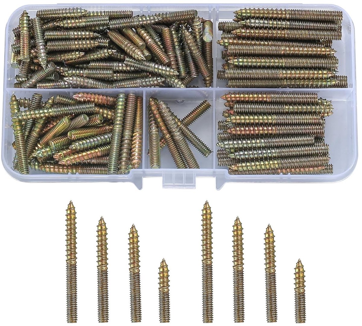 Dubbelkop Schroeven - Schroefpennen Bevestiging - Meubelverbinding - Zelf Tappend - M4 - Zilver