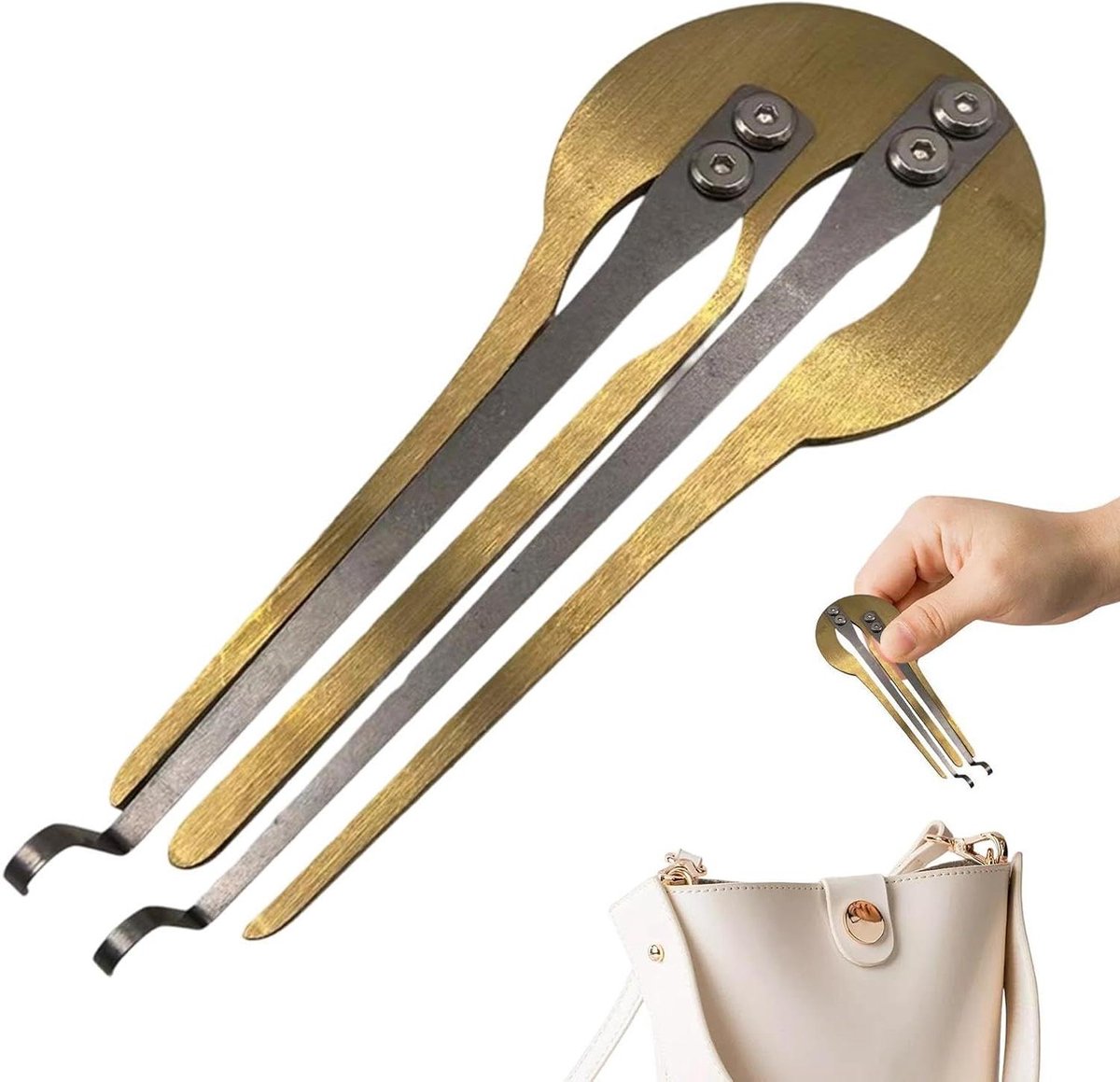 Mondharp - Kaakharp Percussie-apparaat - Muziek Maken - Draagbaar Aluminium - 10 x 6 cm - Goud