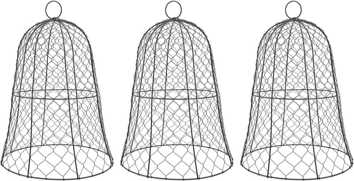 Kippengaas Cloche - Plantenbeschermer - Planten Beschermen - Verdikte Structuur - 10 Stuks - Zwart