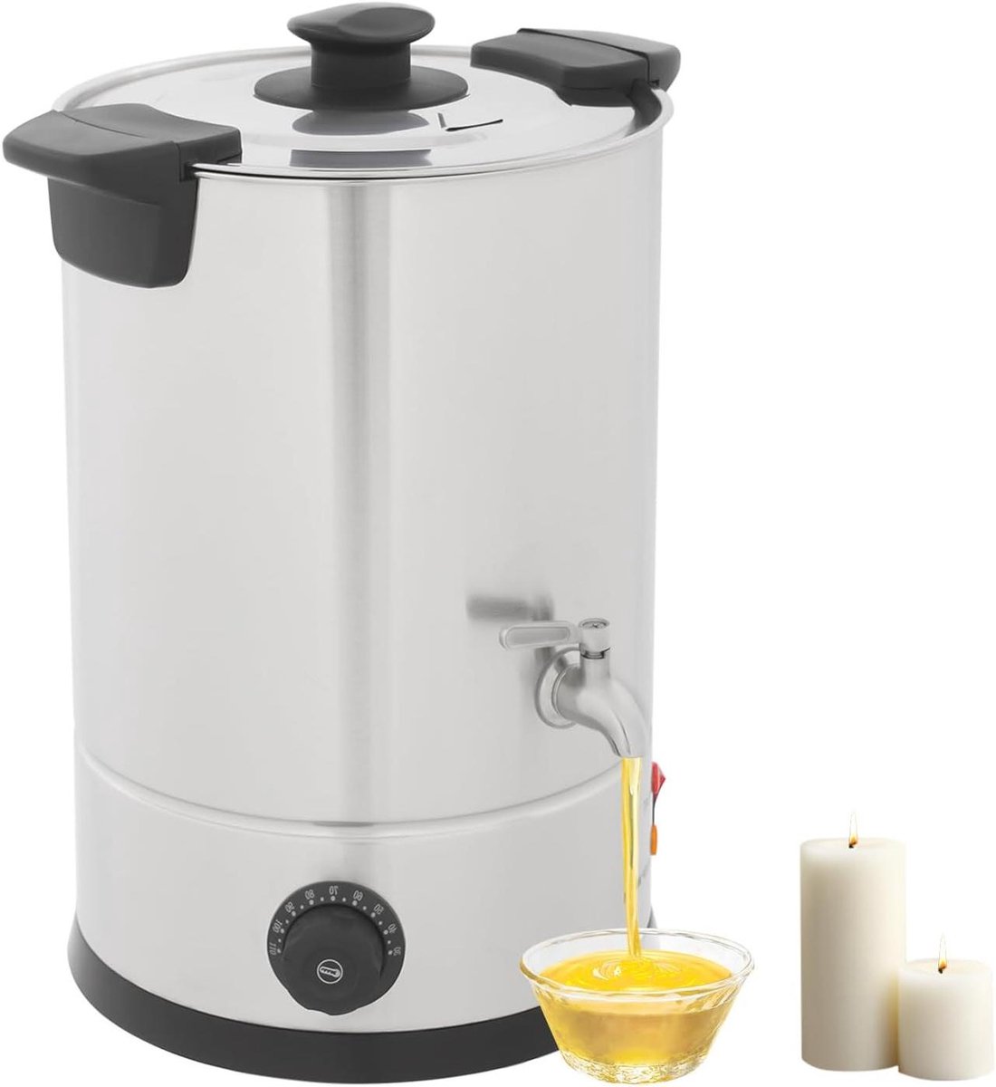 Wassmelter Kaarsen - Smeltoven Was - Kaarsen Maken - Snelle Verwarming - 12 liter - Zilver