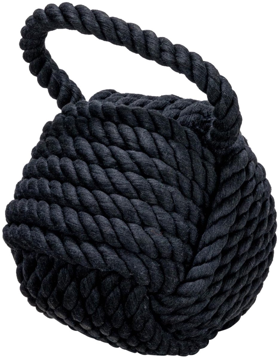 SnelShoppen - Nautische Touw Knoop Decoratieve Katoen Zwarte Deurstop voor Interieur, Thuis, Boot, Strand, Tuin, Keuken, Robuust en Stijlvol