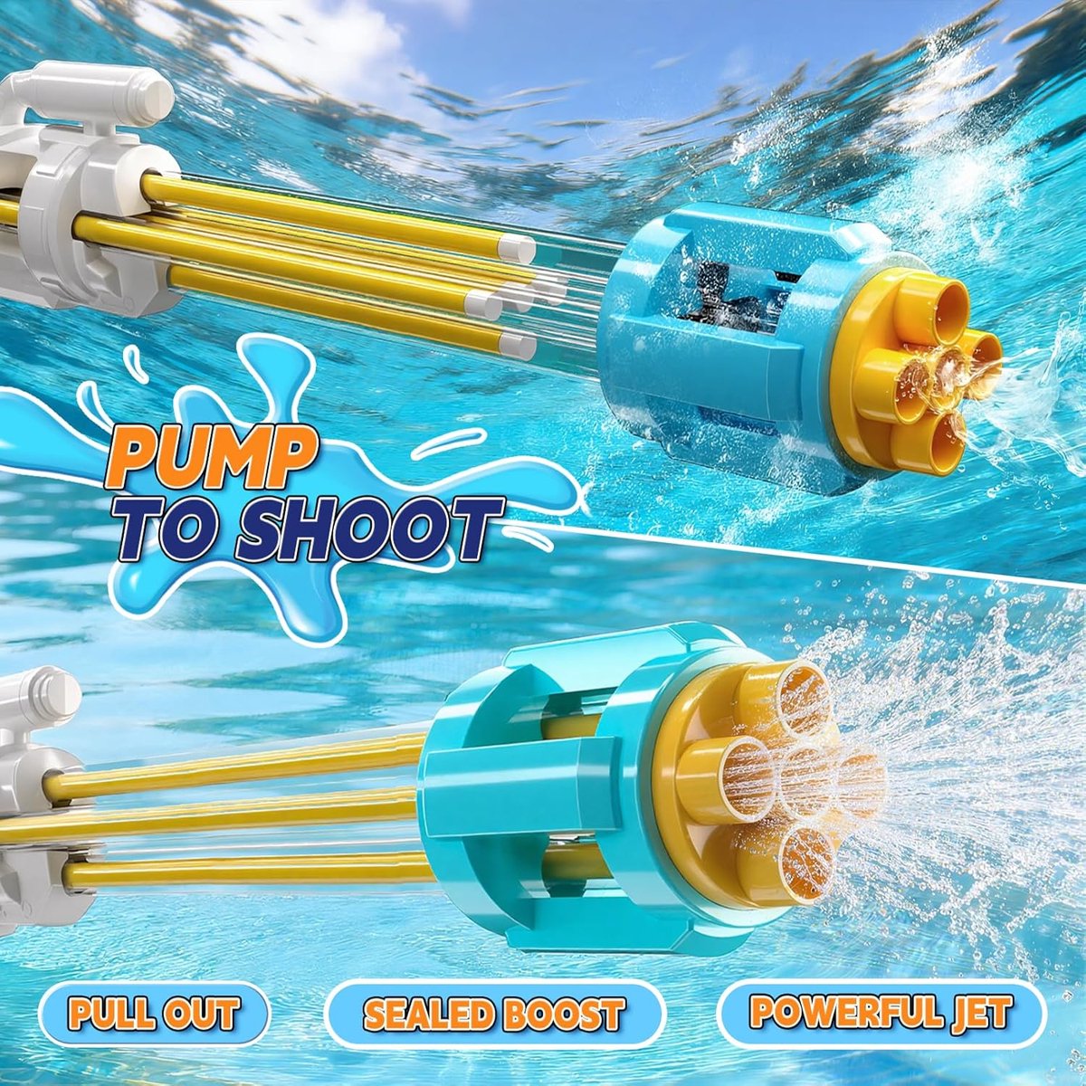 2 stuks 45 cm grote waterblasters, plastic spuitpistolen met hoge capaciteit voor kinderen en tieners, ultiem outdoor zomer water gevecht speelgoed voor strand, zwembad, feestjes