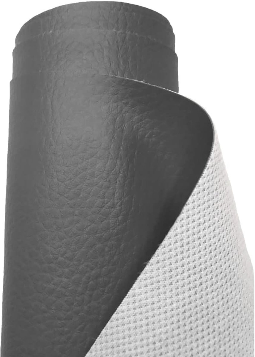 Stof, nepleer, vinyl, waterdicht, materiaal, voor kleding maken, bekleding, tafelkleed, tassen, korte broeken, rokjes, donkergrijs, 1 meter, 100 x 140 cm