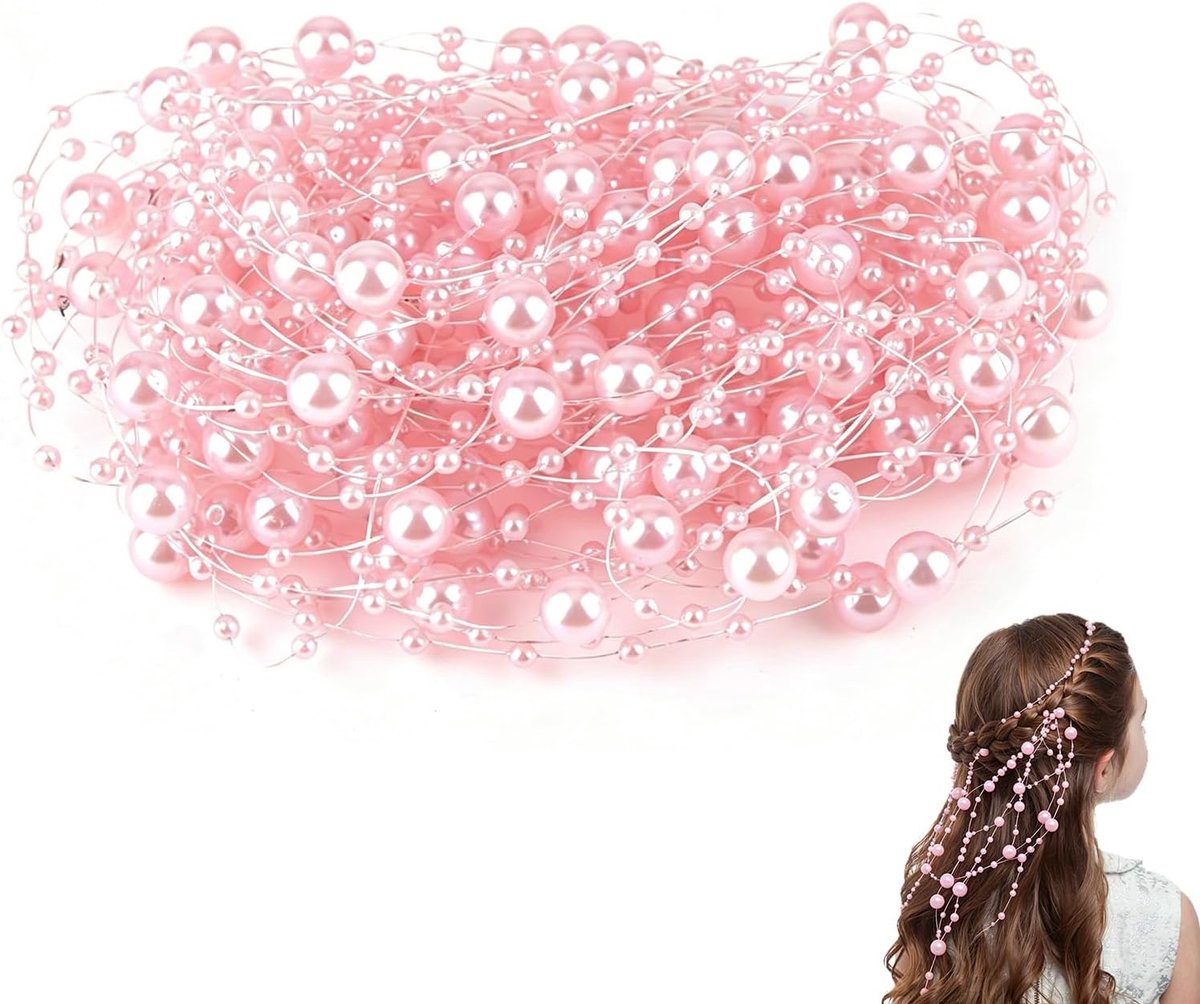 parellint parelslinger roze 10 m tafeldecoratie bruiloft