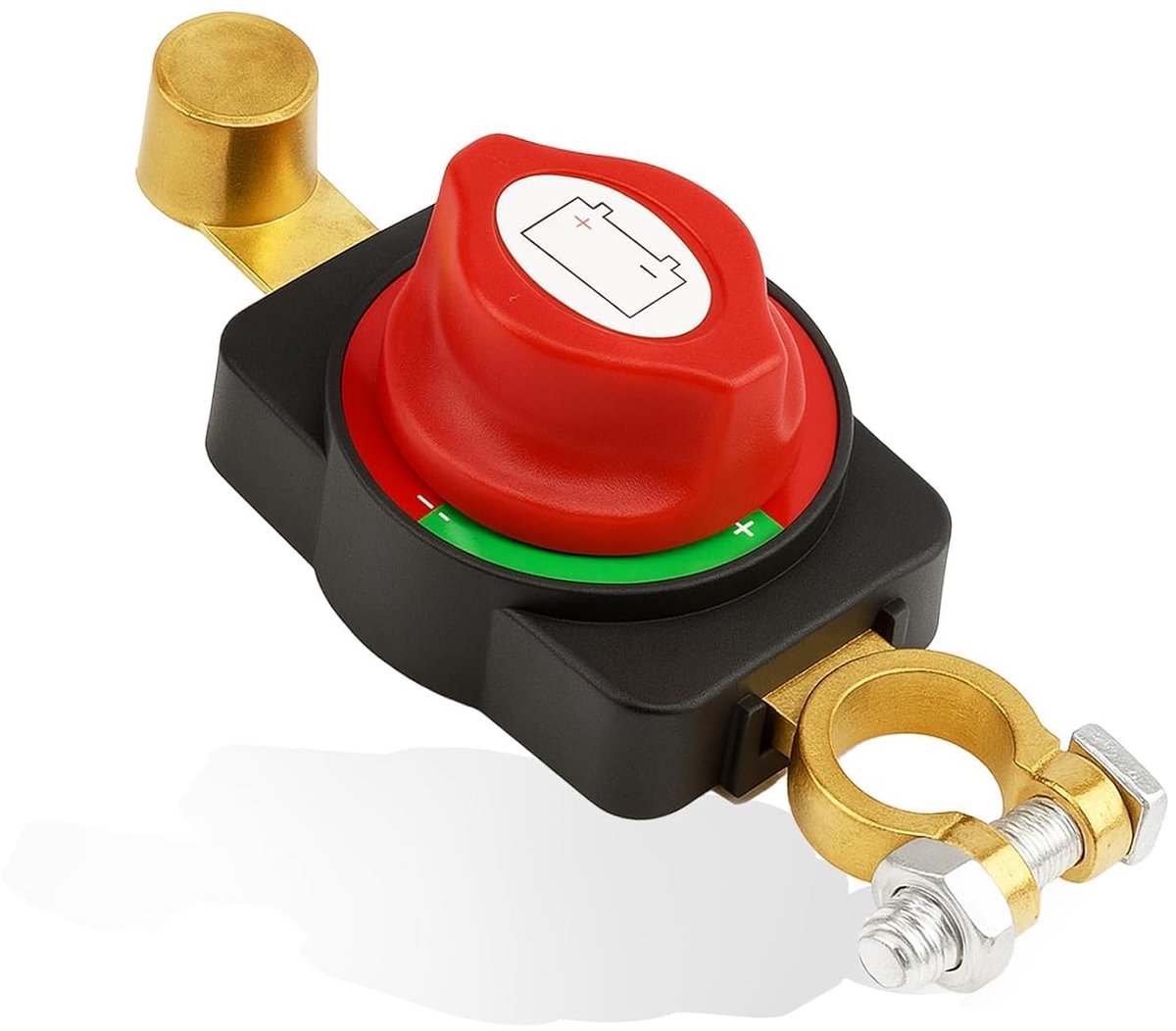 Accu-stroomonderbreker, 12 V, 24 V, 48 V, verstelbaar, 180 graden, waterdicht, bladschakelaar, batterijonderbreker, hoge geleidbaarheid, messing, voor auto, boot, vrachtwagen, motorfiets, camper