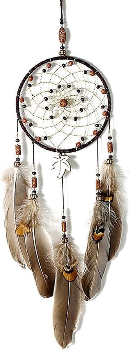Dreamcatcher handgemaakte traditionele dromenvanger Indiase goede dromen muur kamer auto decoratie ornament geschenk bruin