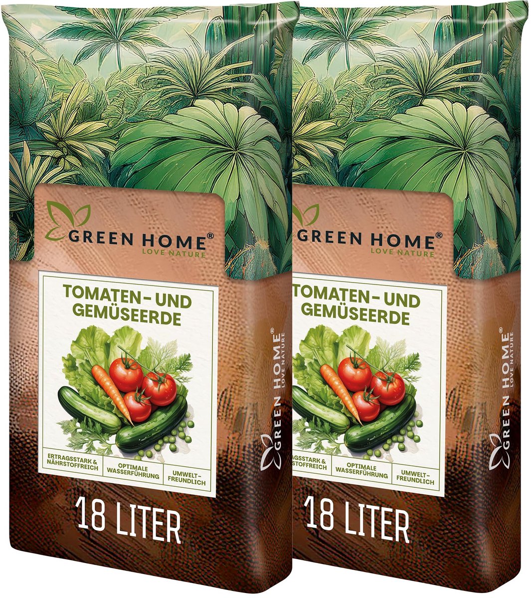 Green Home Love Nature Tomato compost - potgrond voor tomaten en groenten - 36 liter - met perliet en kokosvezel