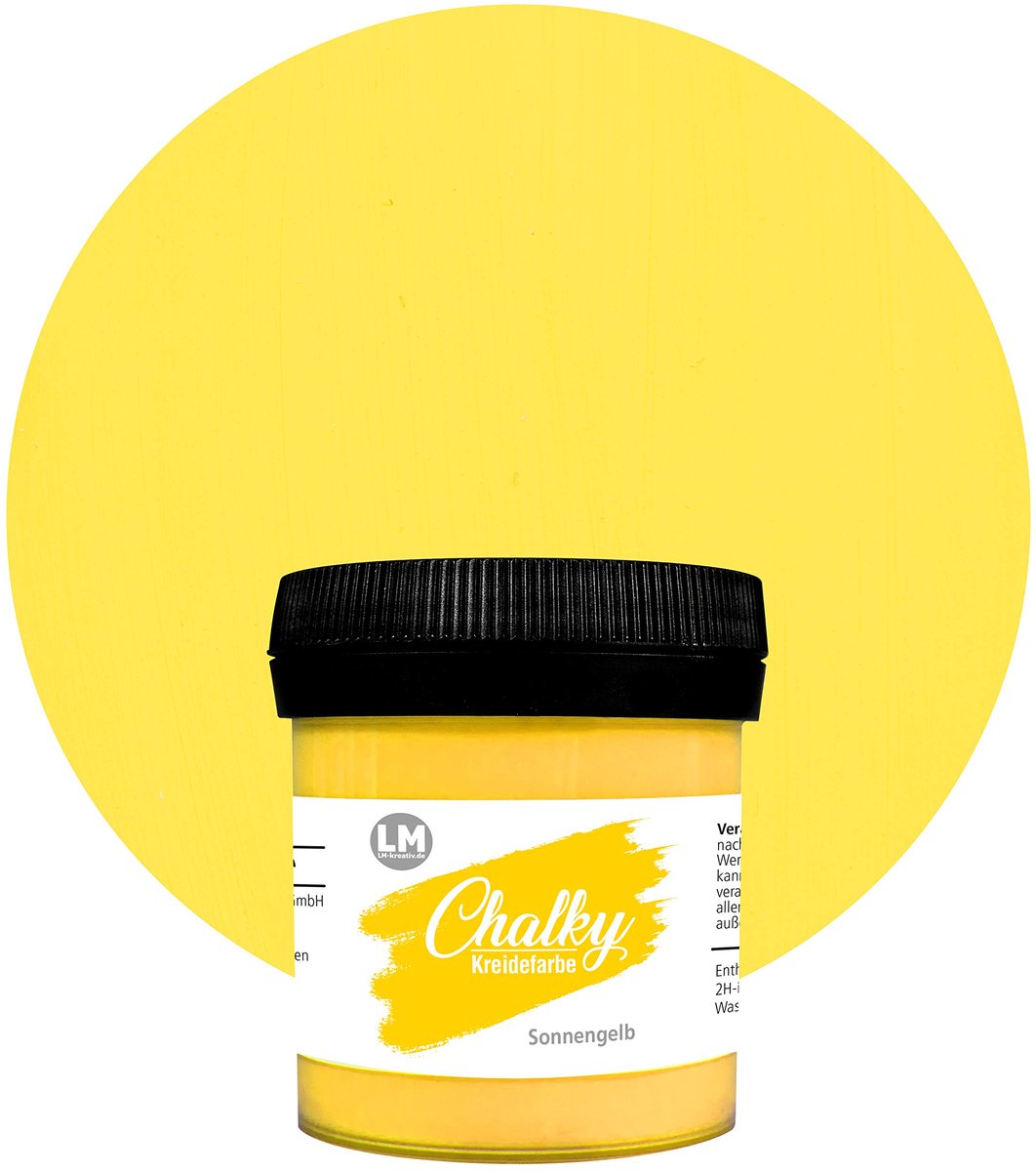 LM-Kreativ Chalky Chalk Paint - krijtverf - zongeel - 100 ml - matte afwerking