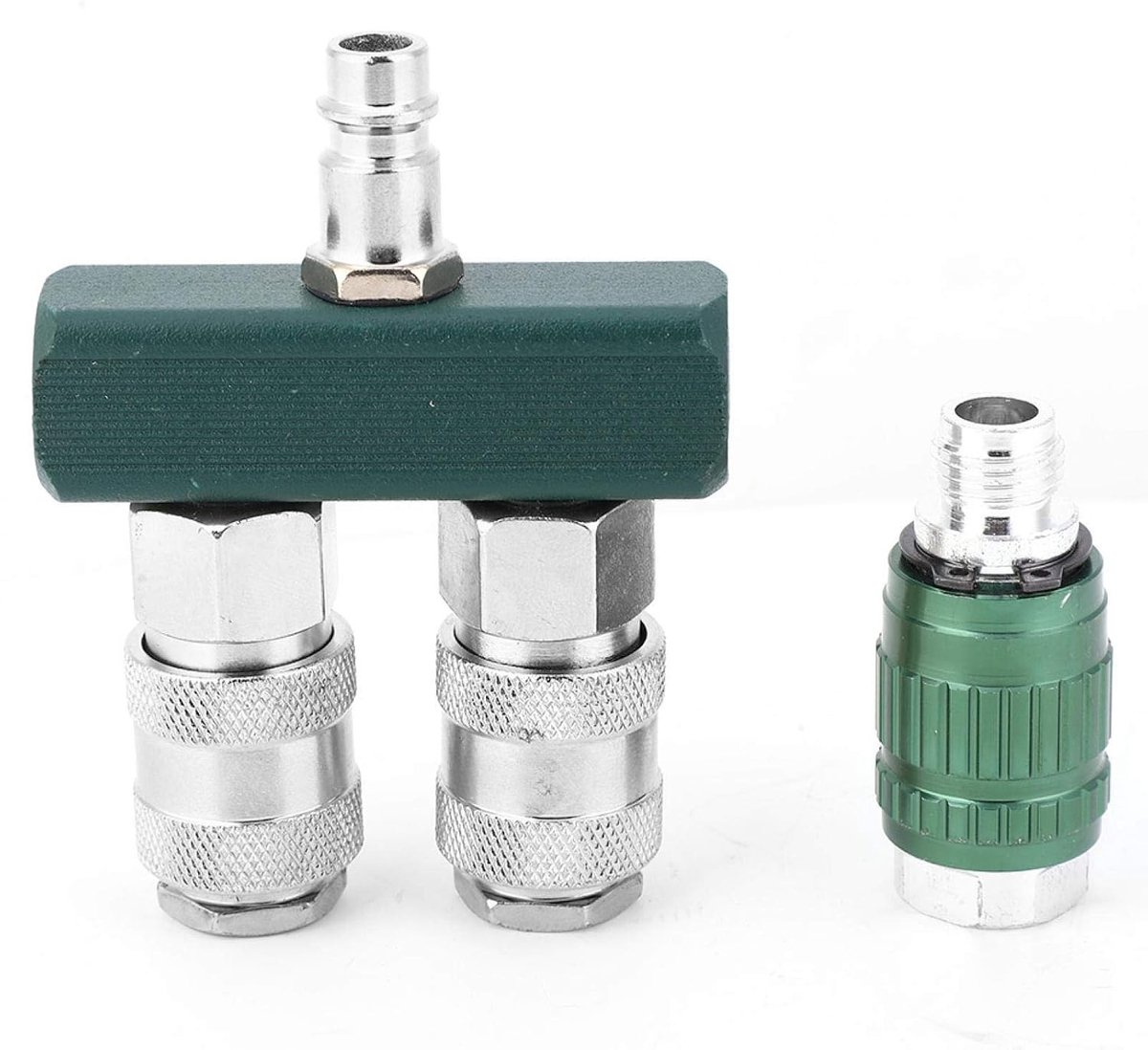 Pneumatische Adapter - Luchtgereedschap Connector - Werkplaats Gebruik - Snelle Koppeling - 1/4 Inch - Zilverkleurig