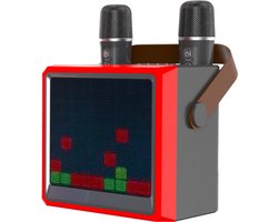 SpectrumBeat Karaoke Speaker met 2 Draadloze Microfoons – 10W – LED Display – Bluetooth – Rood 929