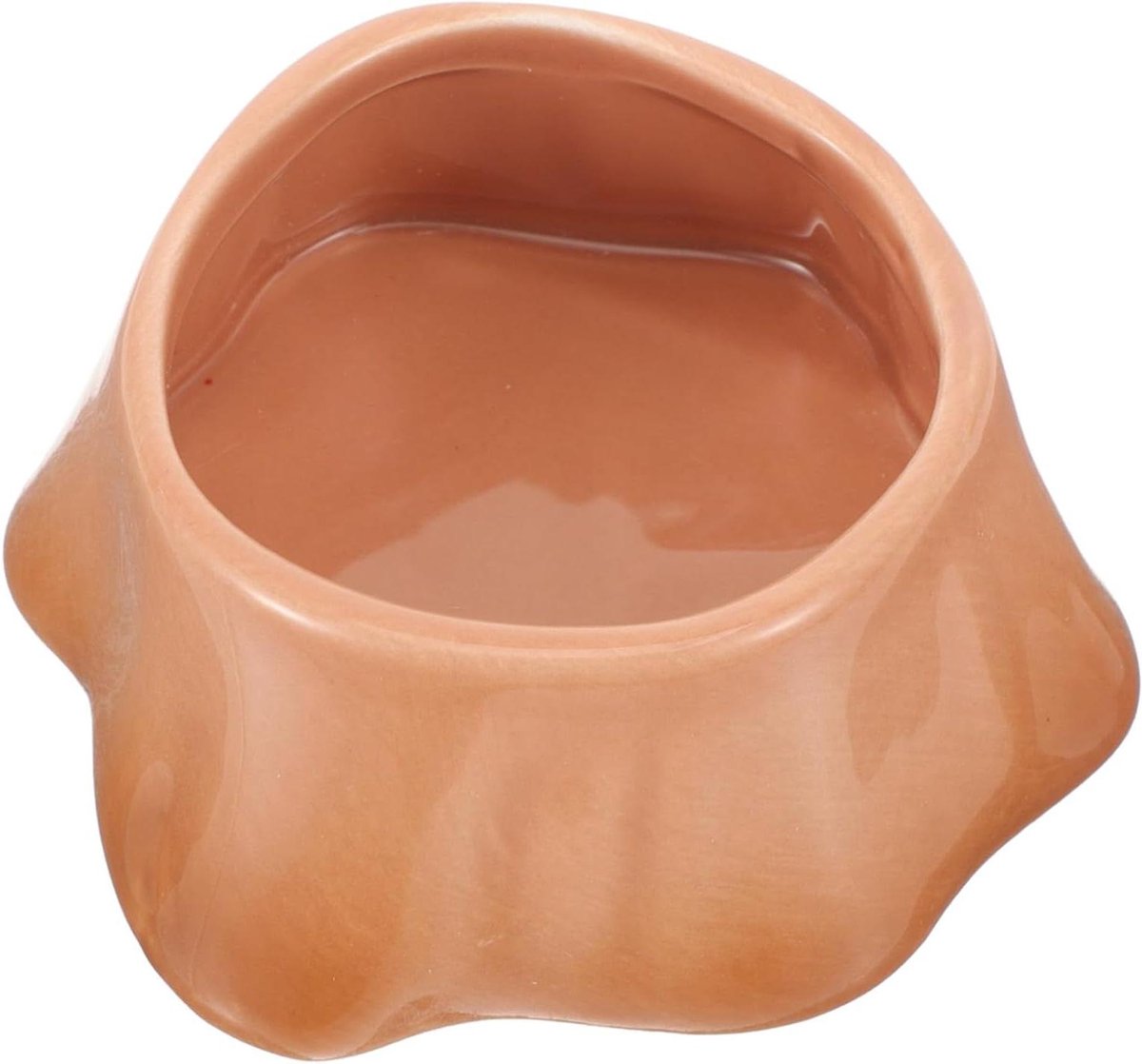 Keramische Voerbak - Voerbak Waterbak - Kleine Dieren Voeren - Zeshoekig Profiel - 9x9x3.5 cm - Oranje