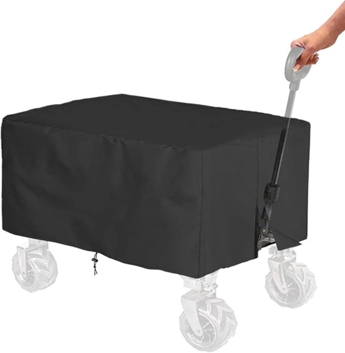 waterdicht, opvouwbaar, beschermhoes van Oxford-doek, stofdichte winddichte afdekking voor handwagen, tuinwagen, transportwagen, 137 x 56 x 61 cm, 210D