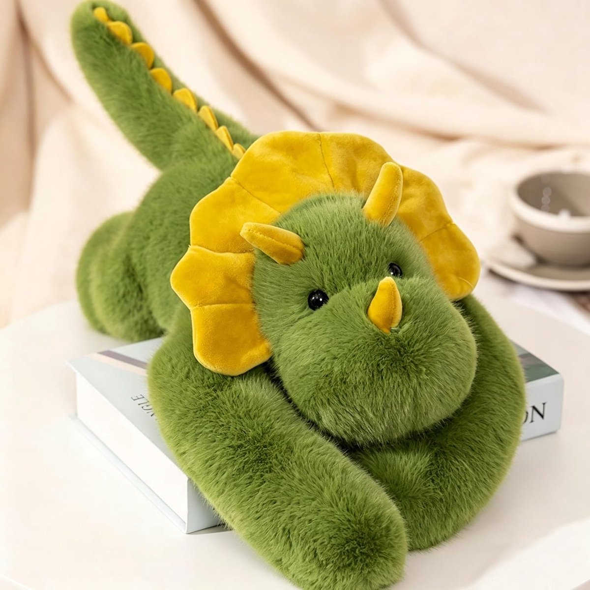 Midden Triceratops Pluisje 0.41KG 43CM Dinosaurus Pluch | Schattig Triceratops Pluisje, Realistisch & Zacht, Verjaardagscadeau Voor Jongens, Meisjes, Kinderen, Huis Decoratie, Kussen