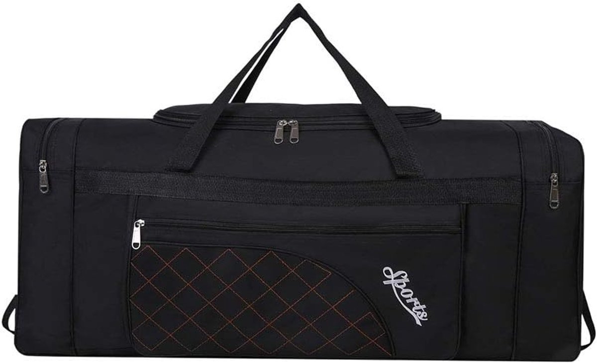 80L Opvouwbare Reistas, Sport Sporttas, Schoen Compartiment, Holdal, Lichtgewicht En Waterdicht, Grote Capaciteit, Unisex (Black)