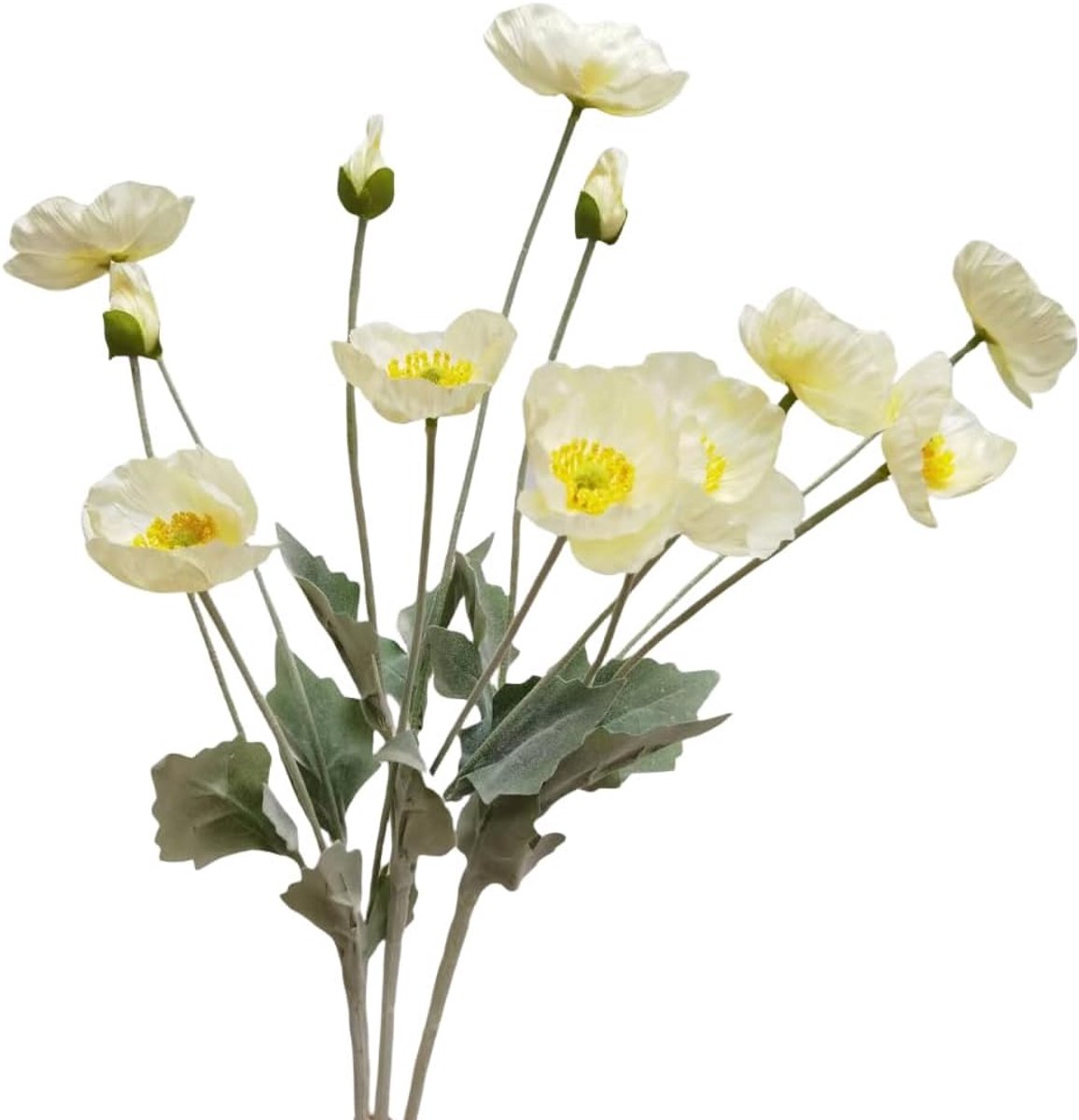 Kunstbloemen, 23" Ranunculus kunstbloemen, zijdebloemen met stelen, nepbloemstelen voor bruiloft, feest, tuin buiten binnen decor bloemstukken voor tafel (wit)