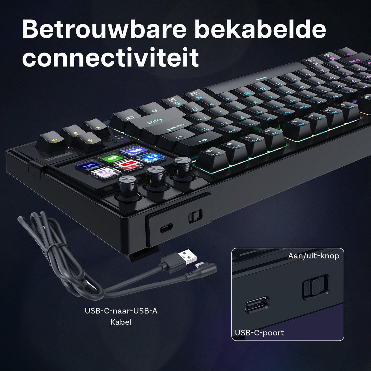 MMOBIEL Mechanisch Toetsenbord met 6 Macrotoetsen & RGB thumbnail 7