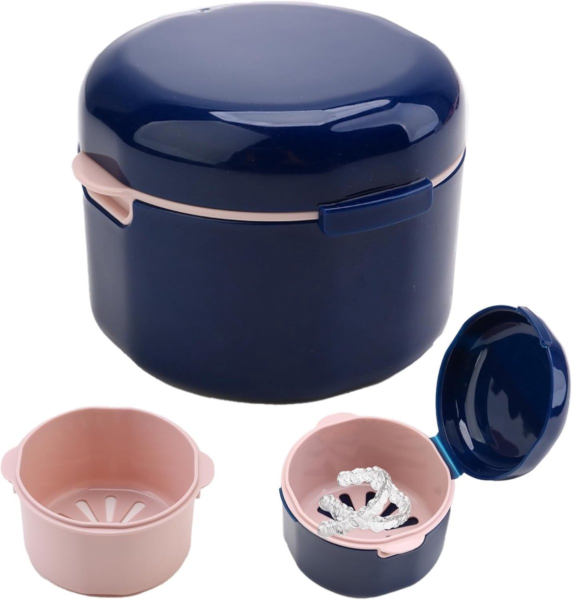 Draagbare en Elegante Opbergdoos voor Tandheelkundige Apparaten – Silicone Orthodontische Box voor Mondbeschermer en Prothese, Ideaal voor Thuis en Reizen (Blauw)