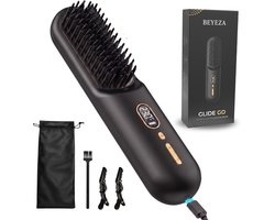 Glide Go - Brosse lissante sans fil en céramique - Lisseur sans fil - Brosse chauffante - Brosse à cheveux électrique - 105 min d'autonomie