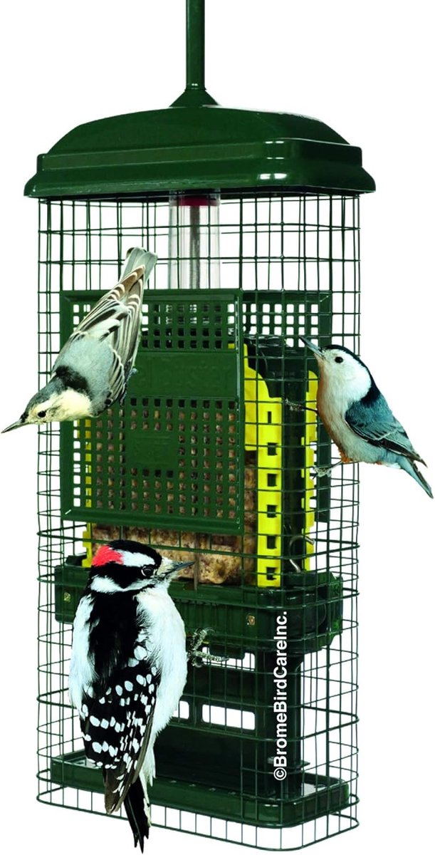 Vogelvoederbak eekhoornbestendig - met 2 suet cake trays - rommelvrij - geniet van vogelbezoek - ShopVlot