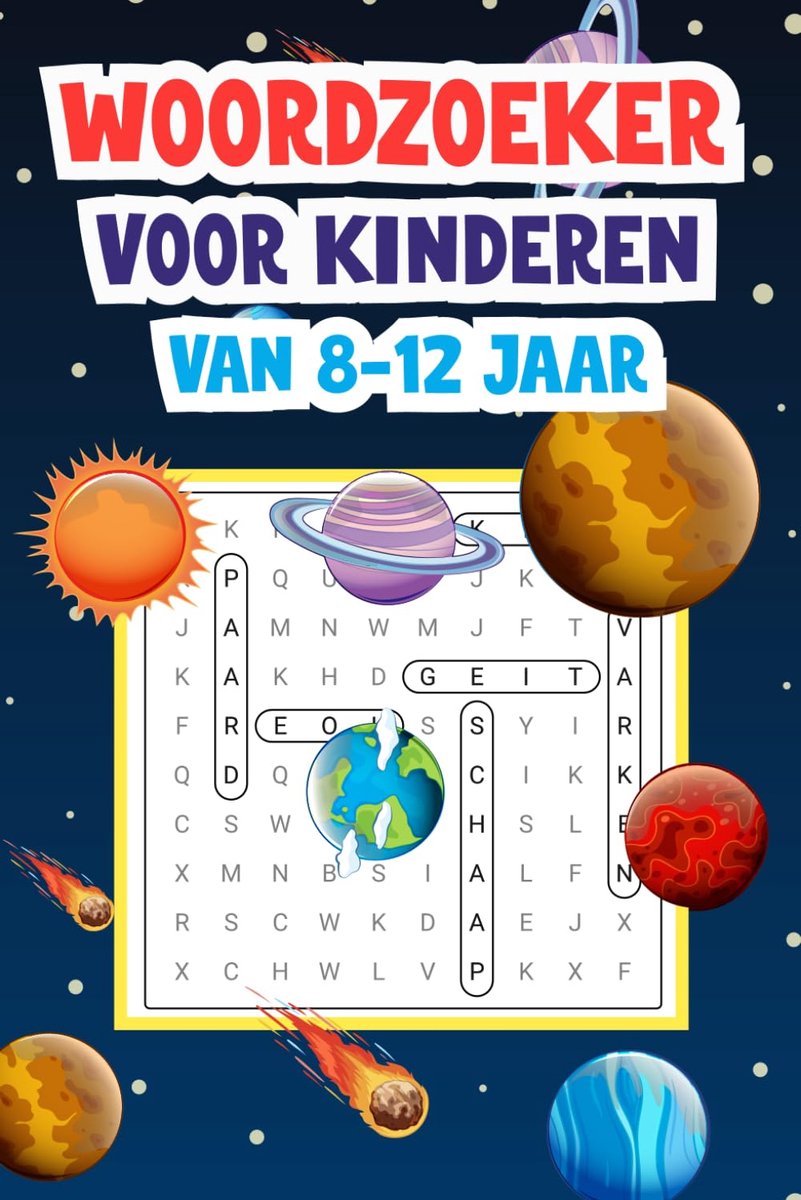 Woordzoeker voor kinderen 8-12 jaar - leuke puzzels - verbeter je woordenschat - spelenderwijs leren - ShopVlot