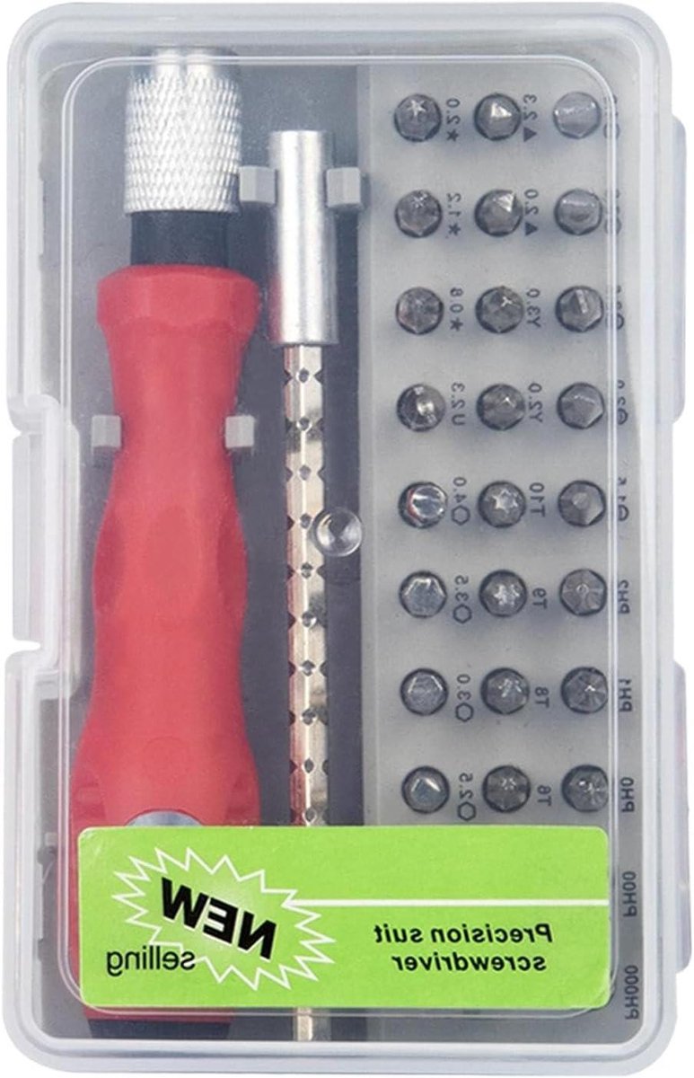 Precisie Schroevendraaier - Gereedschapsset Bits - Elektronica Reparatie - 32-in-1 Set - Compact Formaat - Grijs