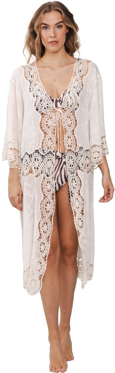 Pastunette - Beach Cover up - Beige - Katoen - Maat 44/48