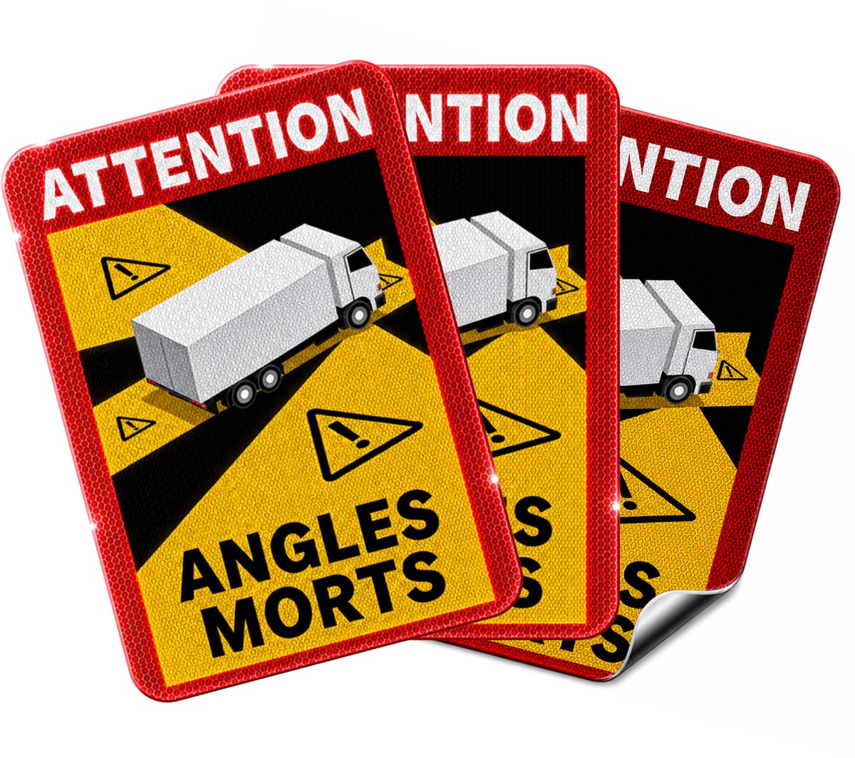 AutoXtreme Dode Hoek Magneet Sticker Vrachtwagen – 17x25cm – Reflecterend – Snel te Monteren – Conform Frans Art. R.313-32-1 – TÜV SÜD & E8 - Angles Morts Truck 3x
