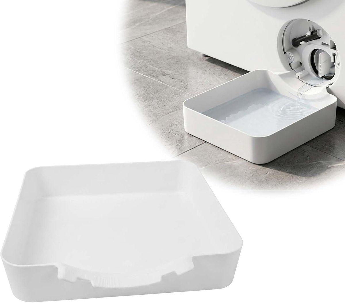 KZQ Witte Lekbak Voor Wasmachine Laag Profiel Waterdicht Eenvoudig Schoon Te Maken Geschikt Voor Appartement