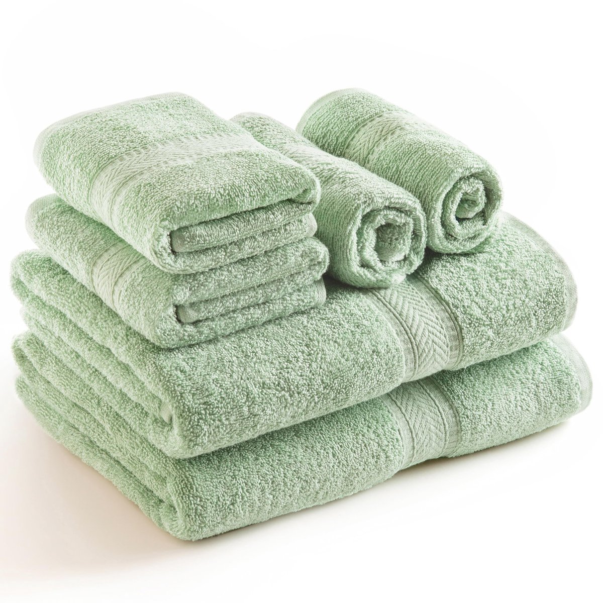 Omgoods - Towel Set in Saliegroen - 6 Stuks van 100% Katoen