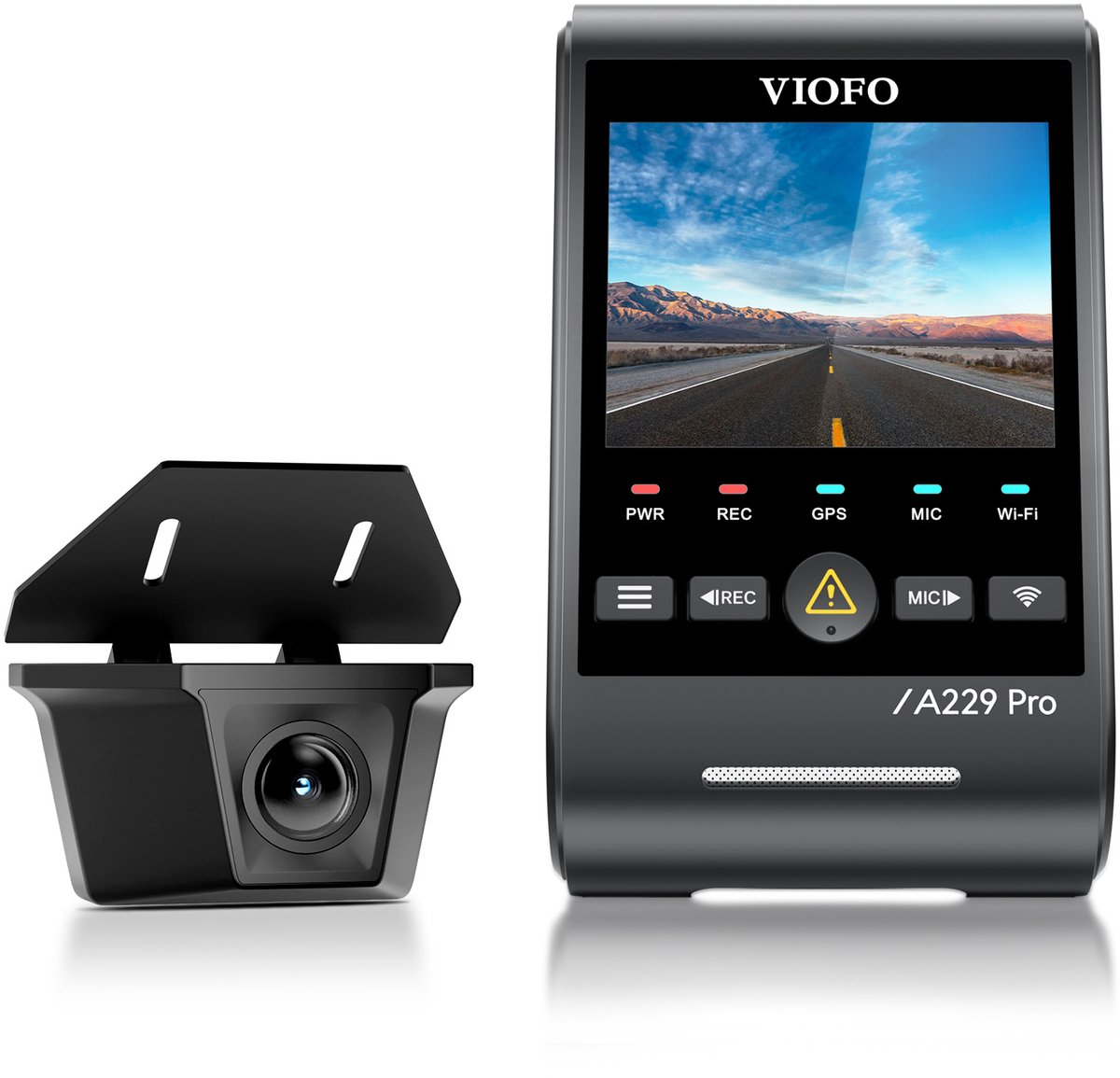VIOFO A229 Pro-W 2CH - Dashcam - 4K Ultra HD Voorcamera + 2K Waterdichte Achtercamera - Sony STARVIS 2 Nachtzicht - GPS & WiFi - HDR - Parkeerbewaking