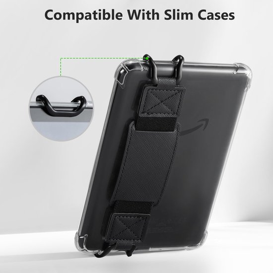 2-stuks Vingerhouder - Tablet polsbandje - Grip - Vingersteun - Accessoire polsbandje - Digitale accessoires - 15,5*4 cm - Comfortabele grip - Geschikt voor tablets of elektronische producten van 6-7,5 inch - Zwart — afbeelding 3