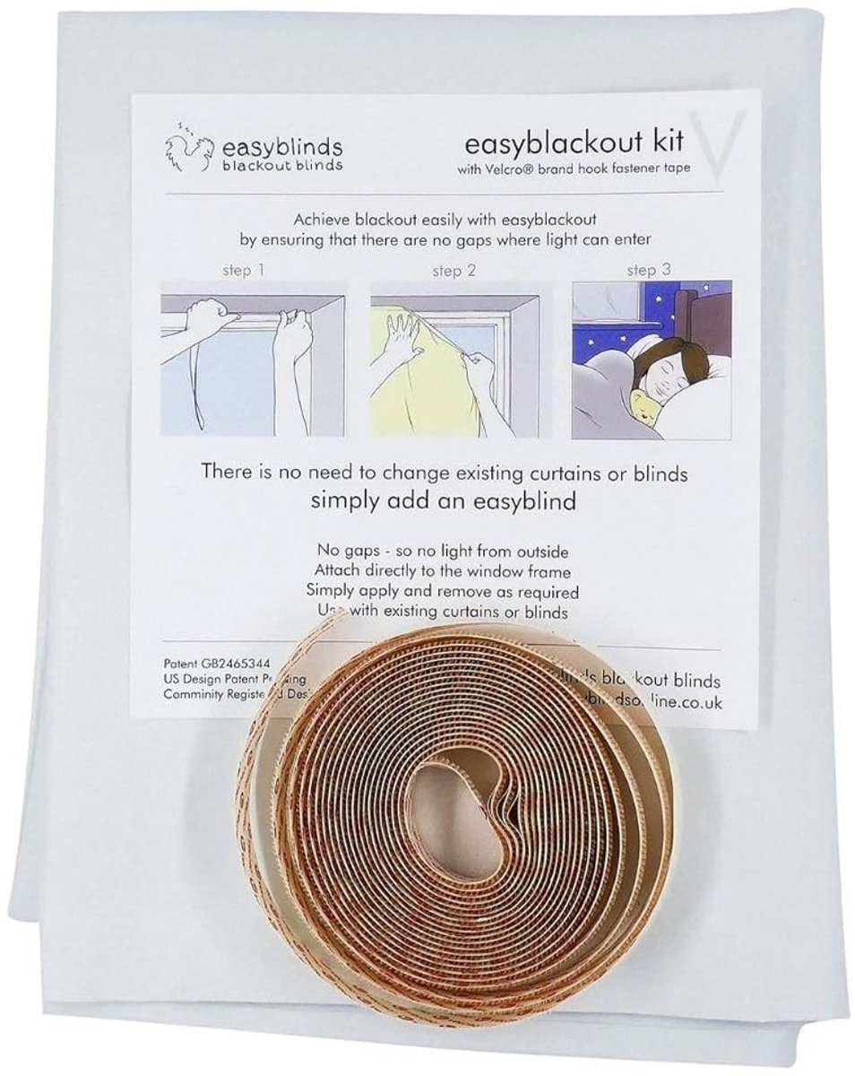 Omgoods - Blackout Rolgordijn met Zelfklevende Band - Wit, Voor Ramen tot 200 x 135 cm